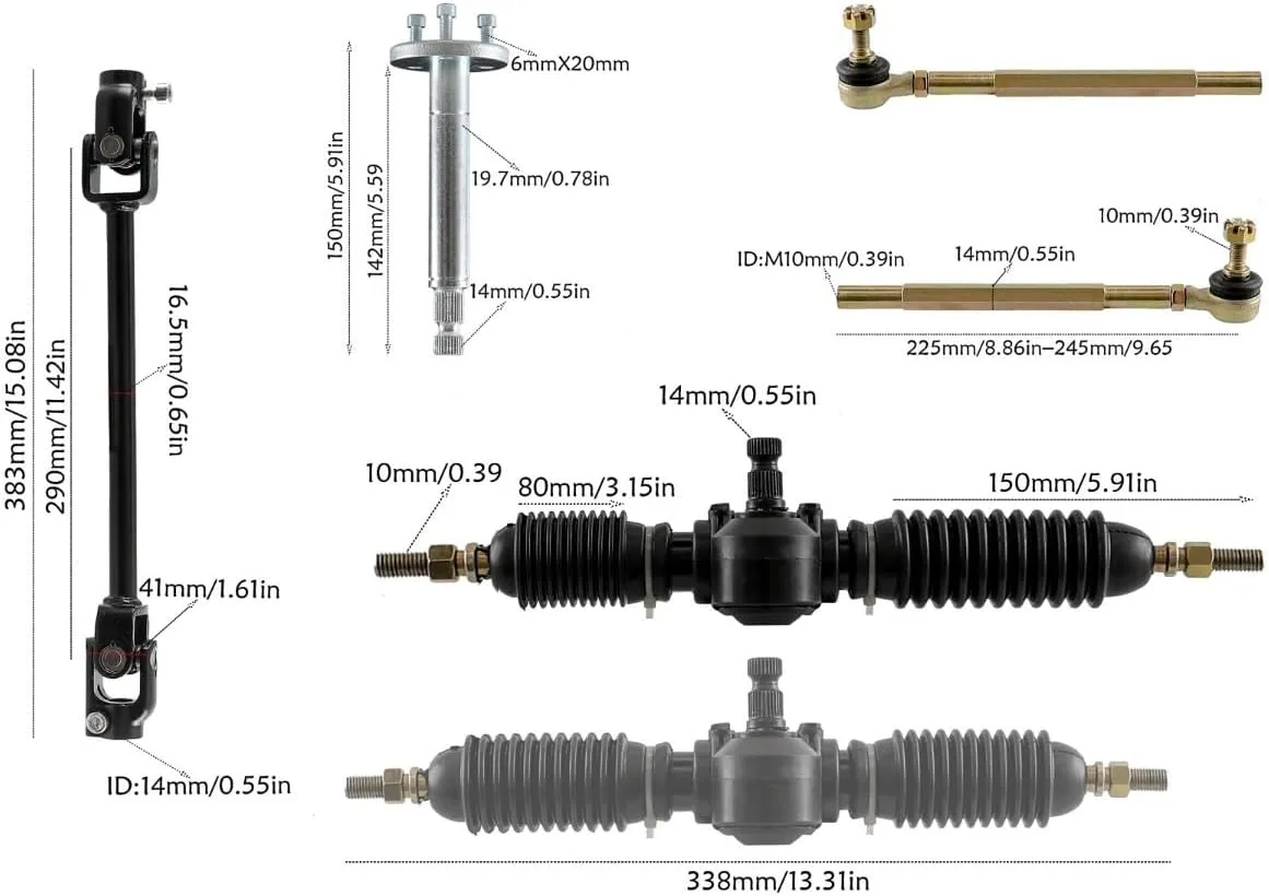 Front 10x4.50-5 Tubeless Rain Tires & Rear 11x7.10-5 Go Kart Tire & Rear Axle Shaft 810mm 32in with Chain Sprocket Pillow Block for ATV Quad Trikes Golf Carts image 2