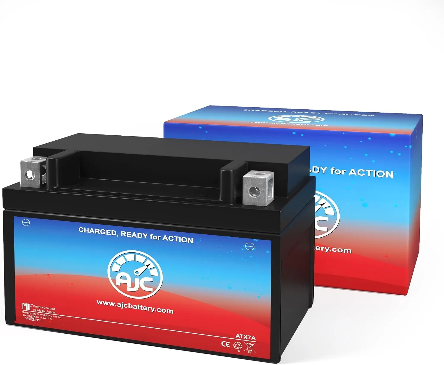 AJC STX7A-BS 12V AGM Powersports Battery image 2
