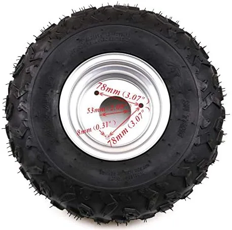 ZARKO TL02*4 145/70-6 Tubeless ATV Wheel and Tire Assemblies, 4-Pack image 3