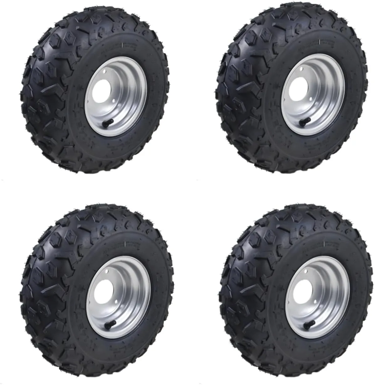 ZARKO TL02*4 145/70-6 Tubeless ATV Wheel and Tire Assemblies, 4-Pack