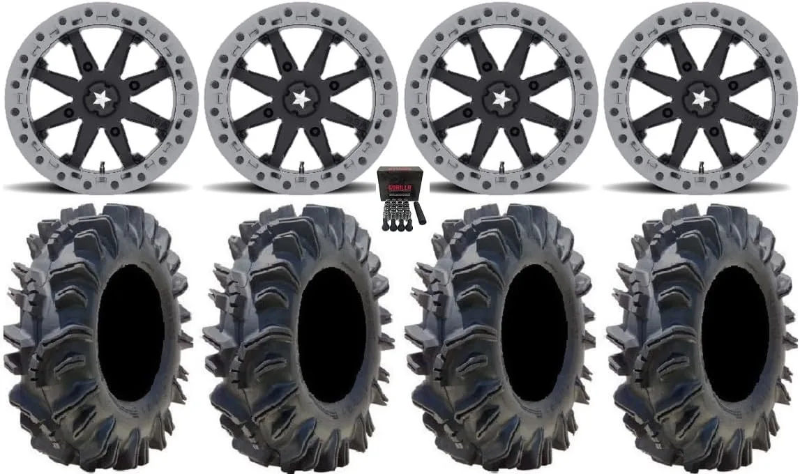 Powersports Bundle 14x7 ATV Wheels and 26.5x10-14 Tires MSAM31B14X7+26.5T4