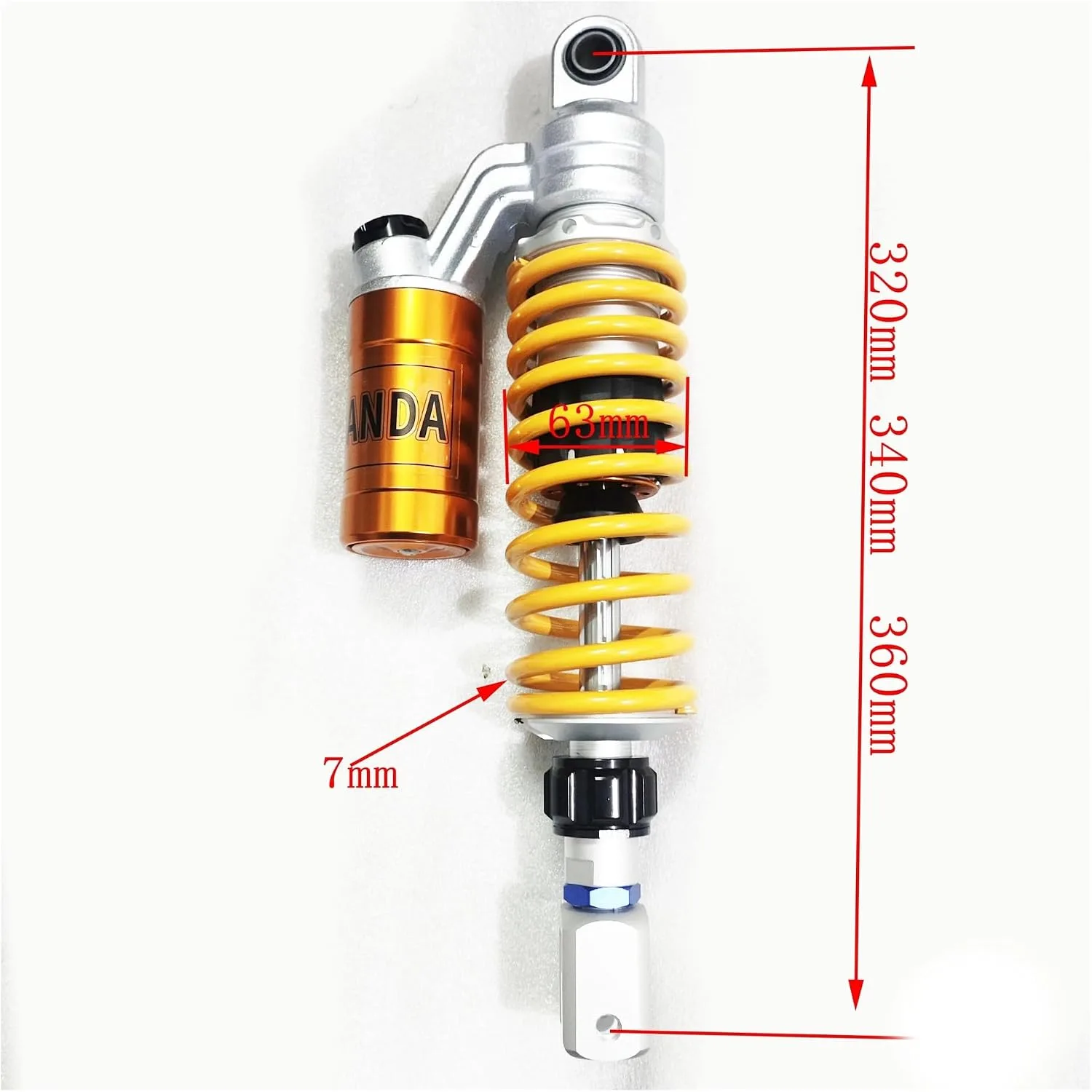 WlhXae 340mm Universal Rear Motorcycle Suspension Absorber image 3