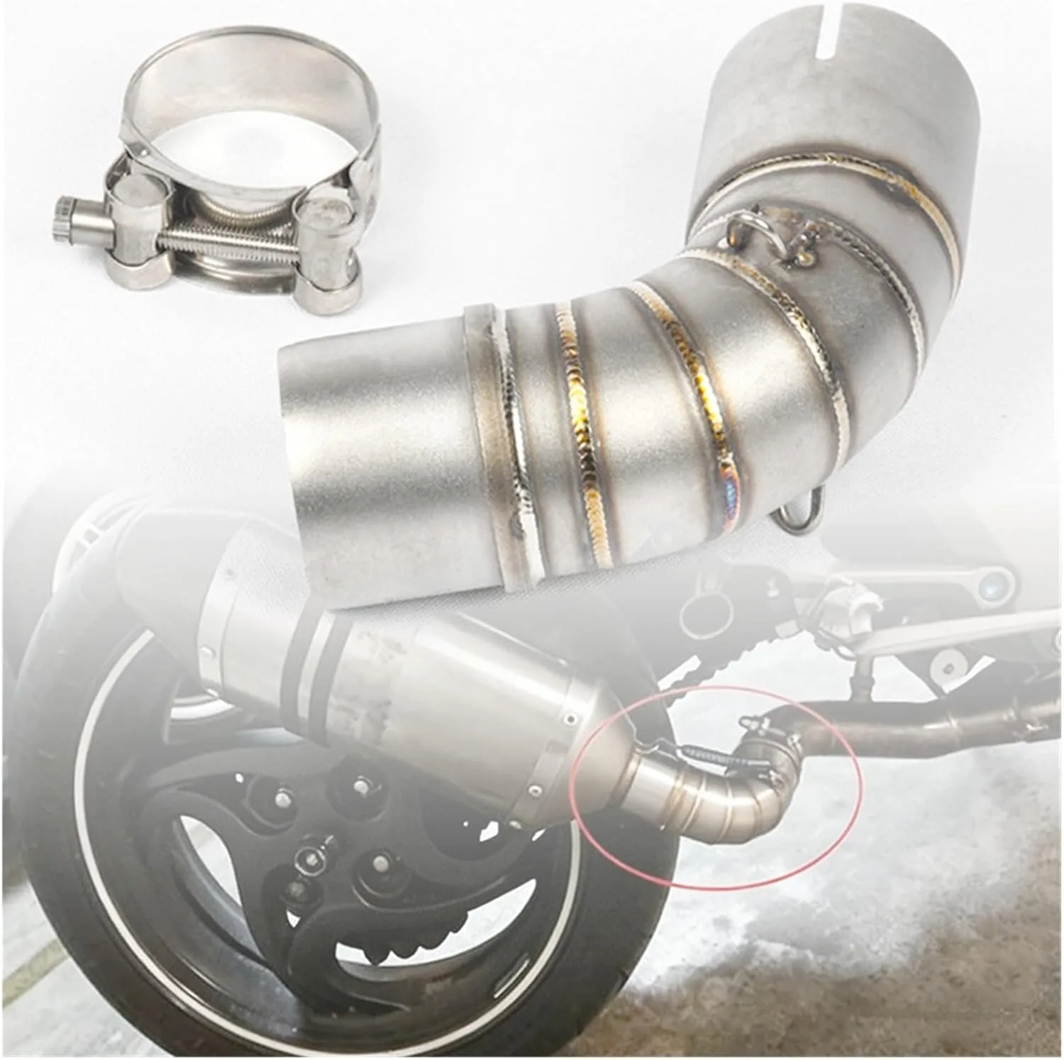 Generic 51 mm Exhaust Muffler Mid Tube Link Pipe BESAEVANB for Honda CB1000R image 2