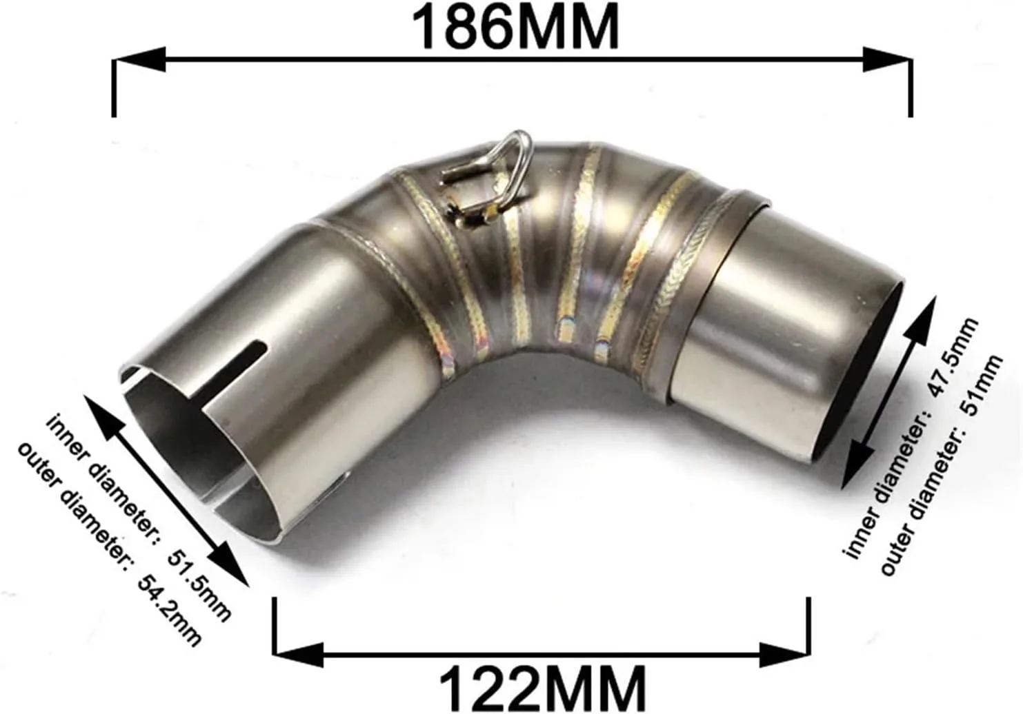 Generic 51 mm Exhaust Muffler Mid Tube Link Pipe BESAEVANB for Honda CB1000R image 3