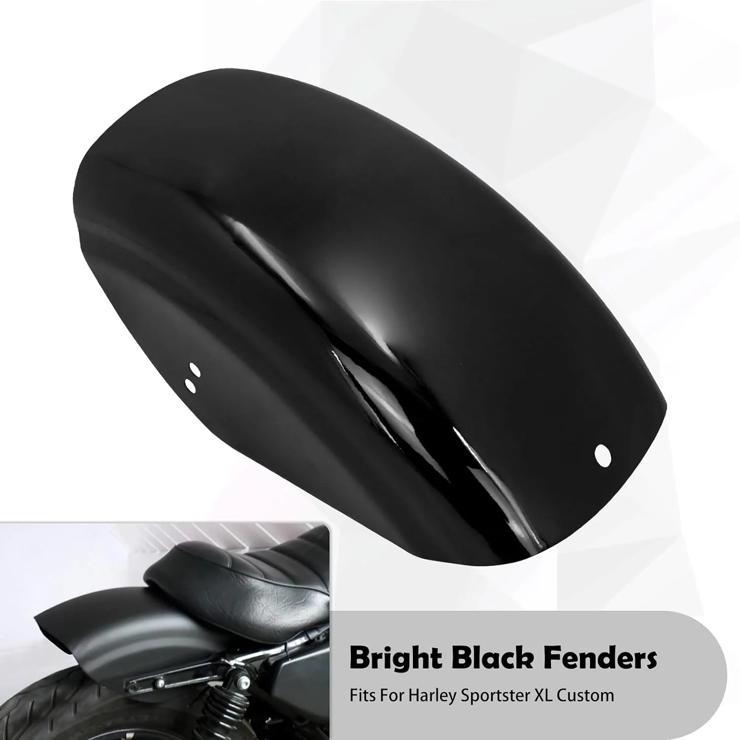 HDBUBALUS 7-Inch Rear Flat Fender for Harley Sportster XL - REUSCR021501-03 image 2