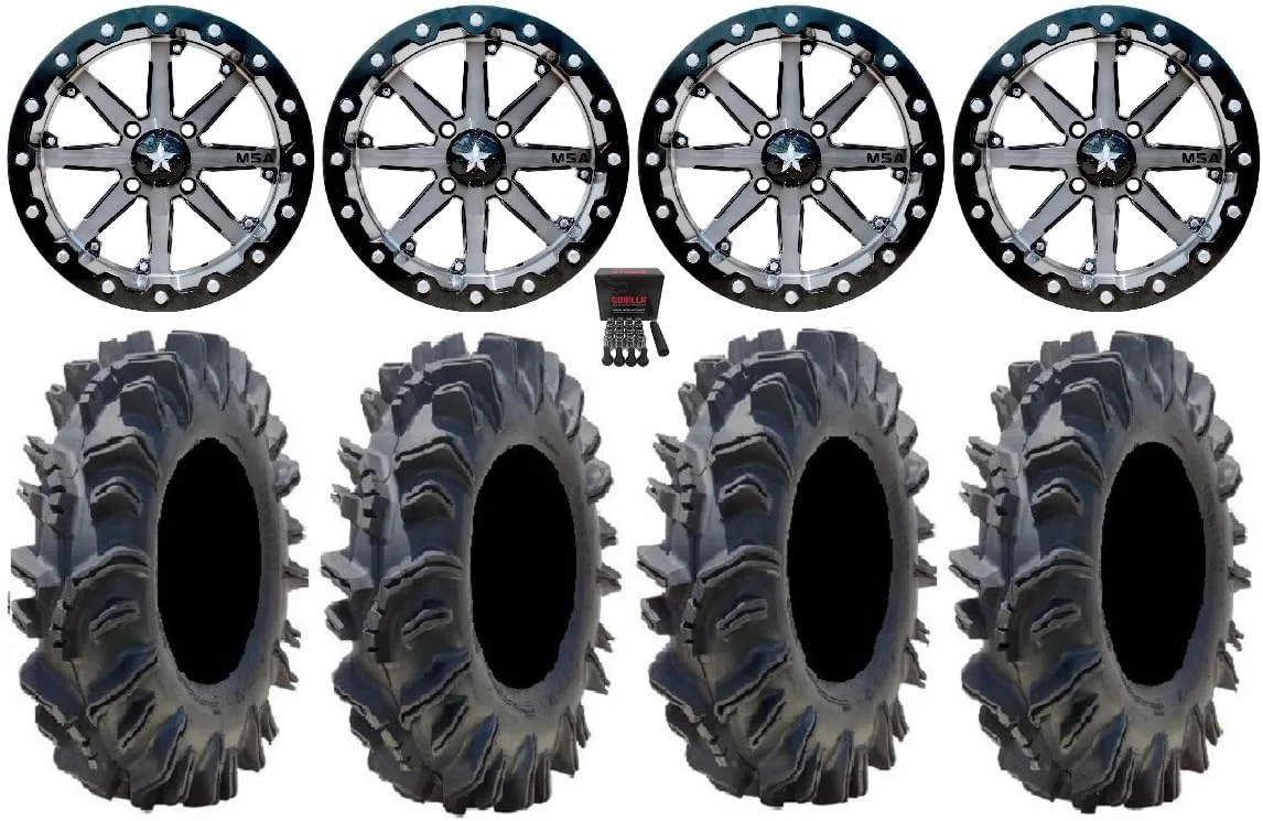 MSA M21 Lok 14x7 ATV Wheels & 32x10-14 Terminator Tire Bundle