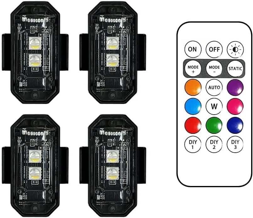 ALLLLC Wireless RGB LED Motorcycle Light Kit 8-Pack DISHUN001 image 3