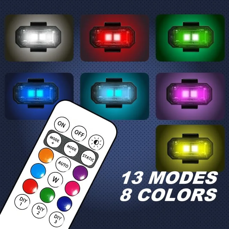 ALLLLC Wireless RGB LED Motorcycle Light Kit 8-Pack DISHUN001 image 4