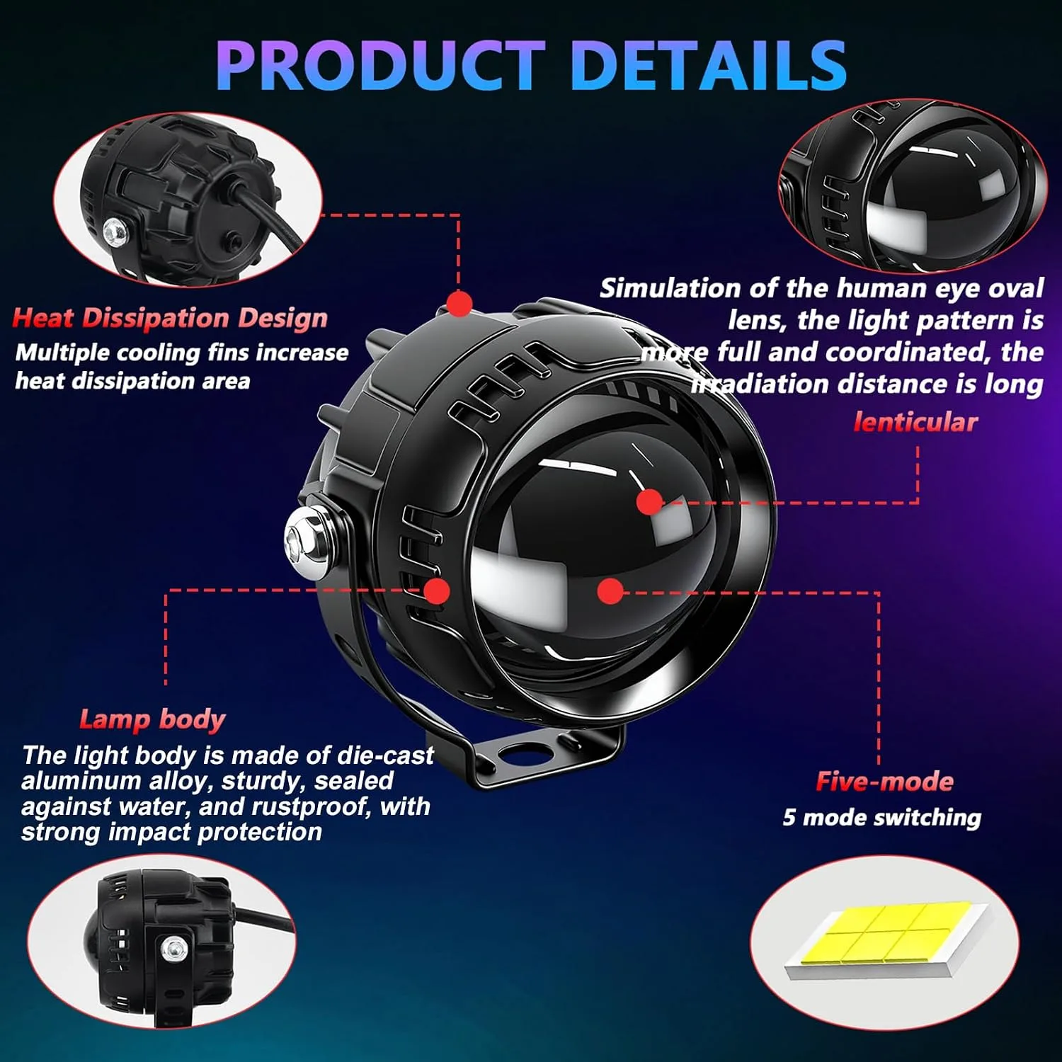 Domary 2.5-Inch 80W LED Pod Spotlights 2-Pack image 4