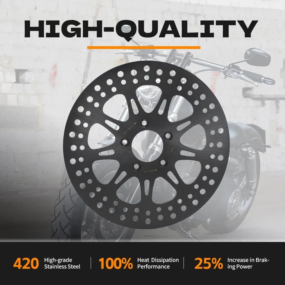 TOFR Harley Touring Front & Rear Brake Rotor Set DHD1526A1521A-BLA@#2024 image 2