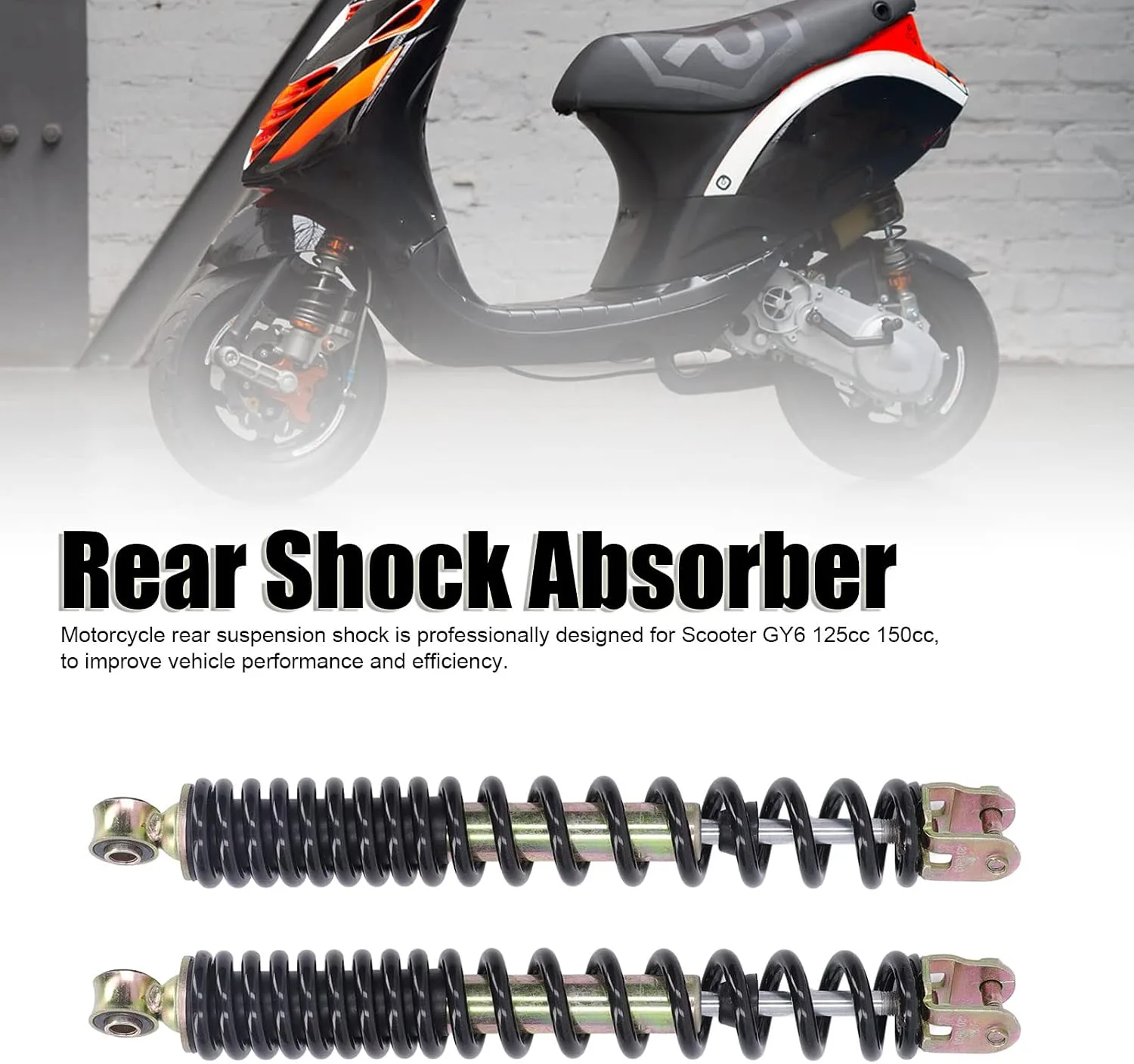 ChiweiJ 335mm Rear Shock Absorbers for Scooter GY6 125cc/150cc image 2