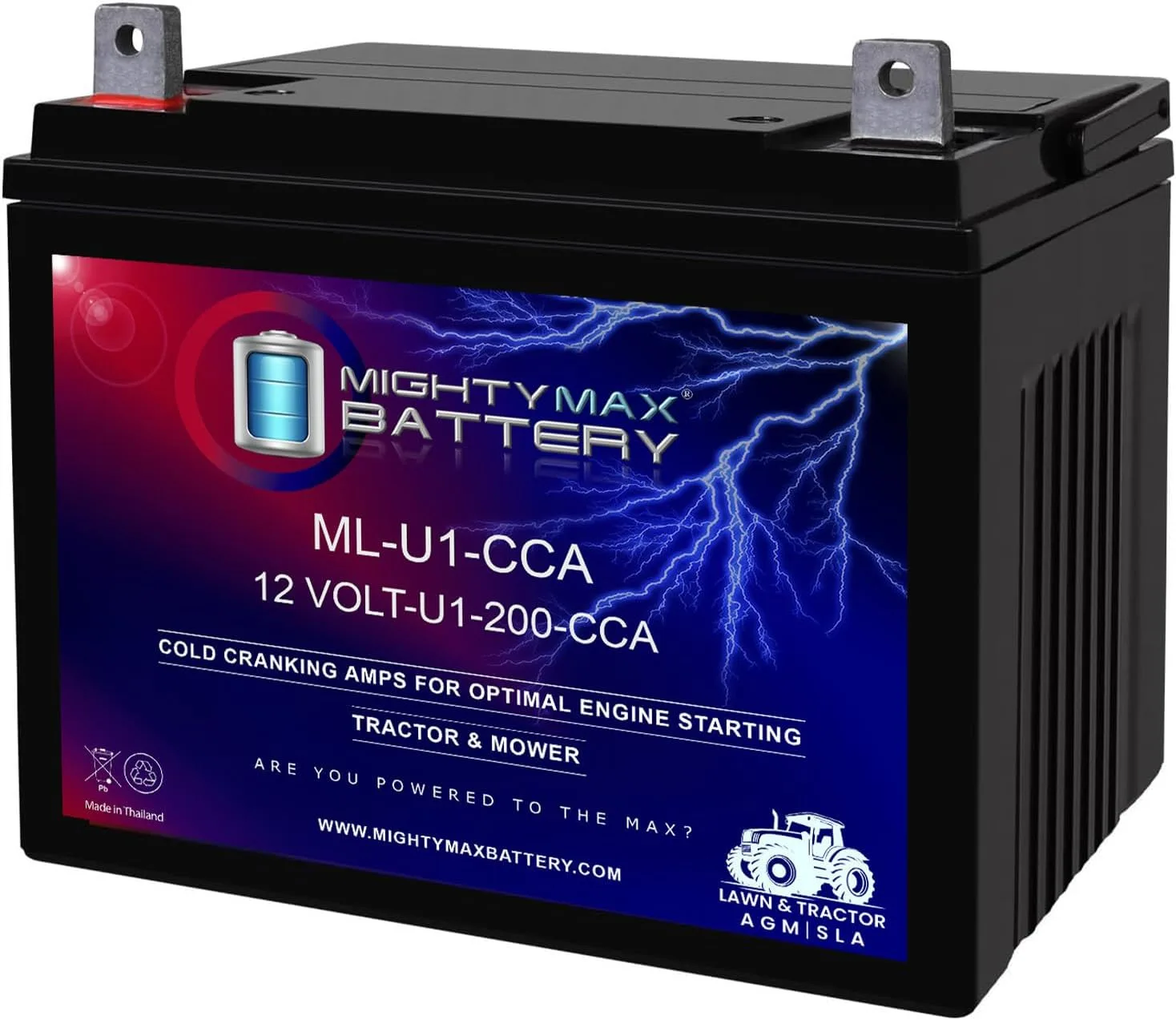 Mighty Max Battery ML-U1 12V 200 CCA Battery ML-U1-CCA