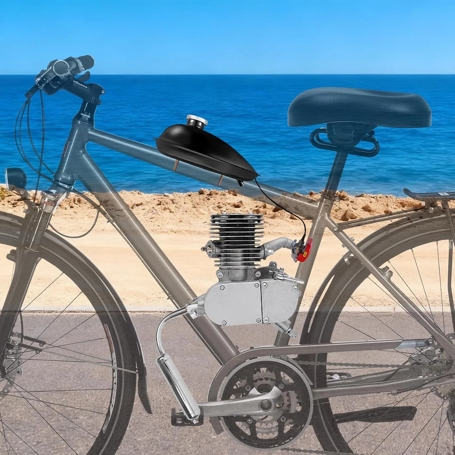 juiaAtbne 100cc 2-Stroke Bicycle Engine Conversion Kit image 4