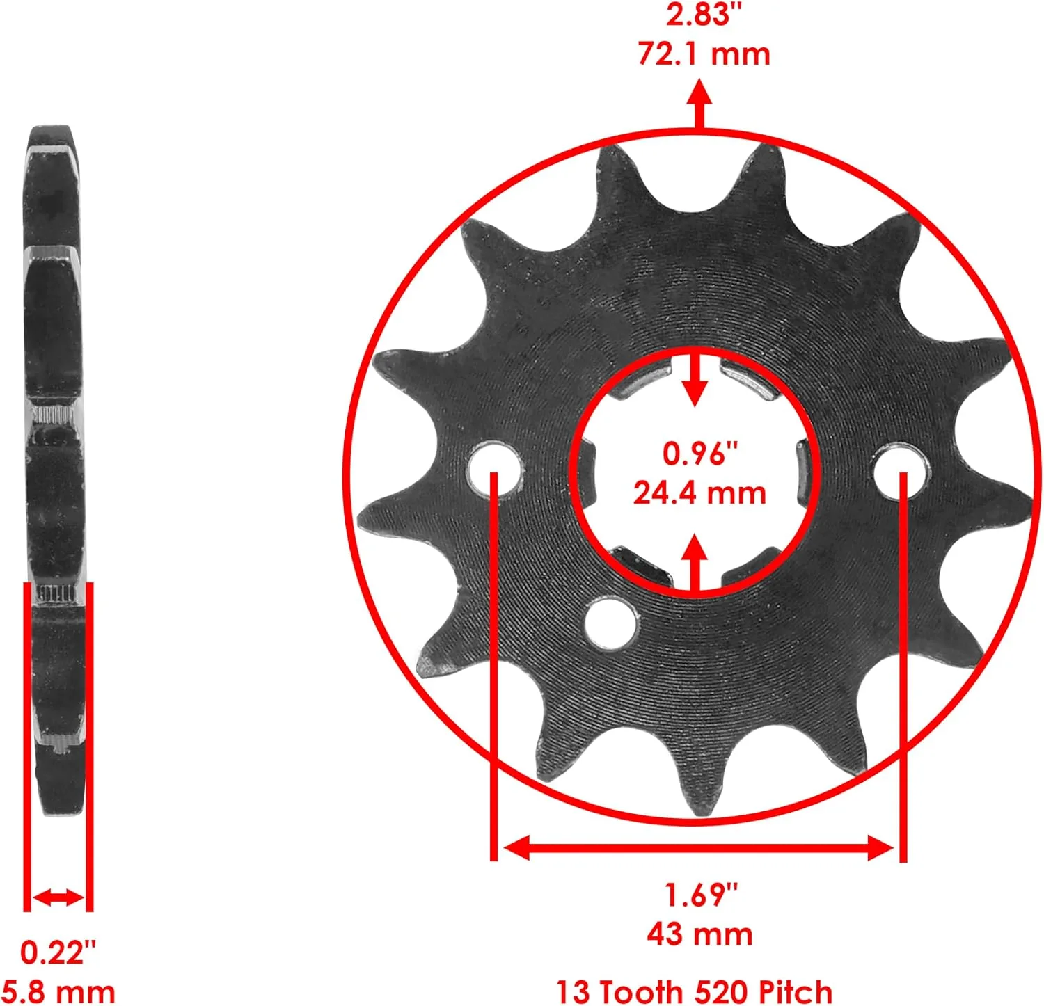 Caltric Drive Chain and Sprocket Kit for Yamaha Warrior 350 YFM350X 1987–1988 image 3