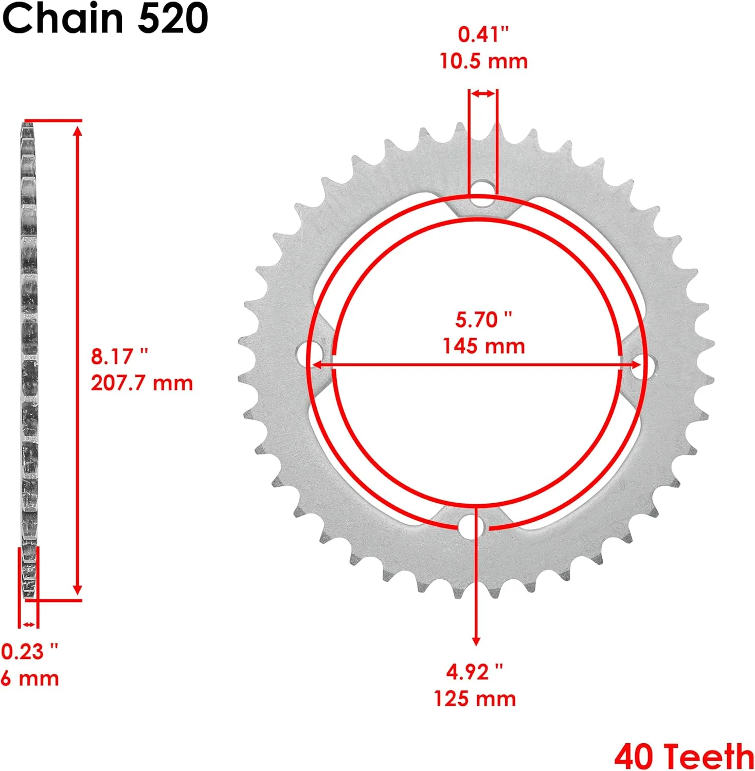 Caltric Drive Chain and Sprocket Kit for Yamaha Warrior 350 YFM350X 1987–1988 image 4