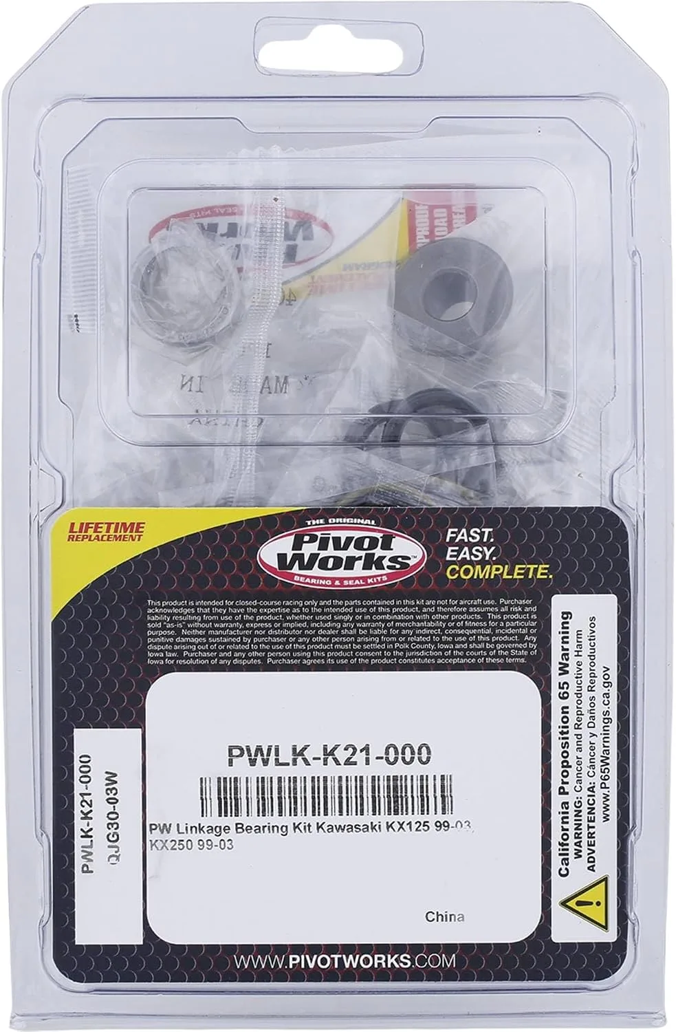 Pivot Works PWLK-K21-000 Linkage Rebuild Kit for 1999–2003 Kawasaki KX125 image 4