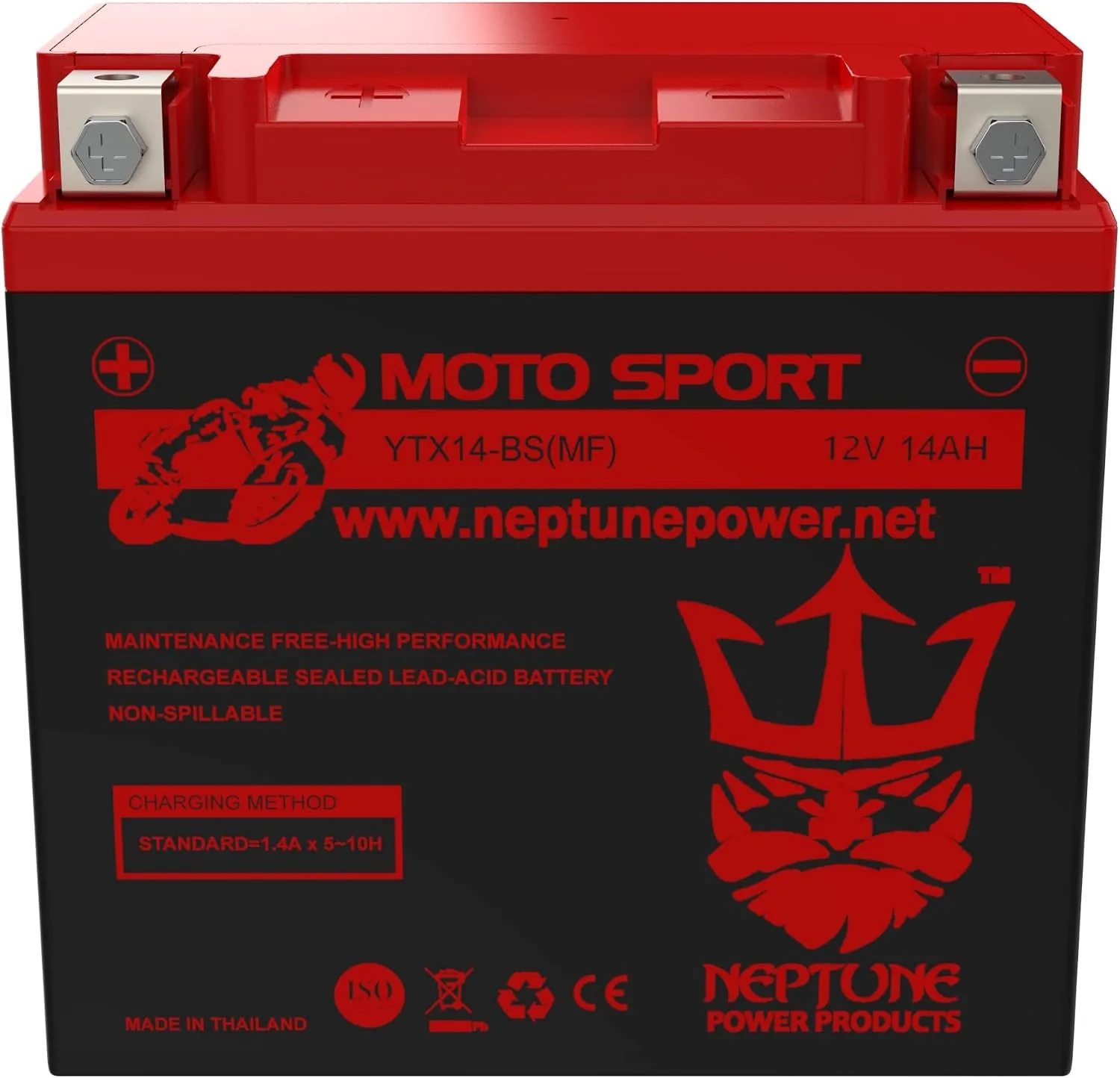 Neptune YTX14-BS AGM Battery for Honda VTX1300 2003–2009 image 3