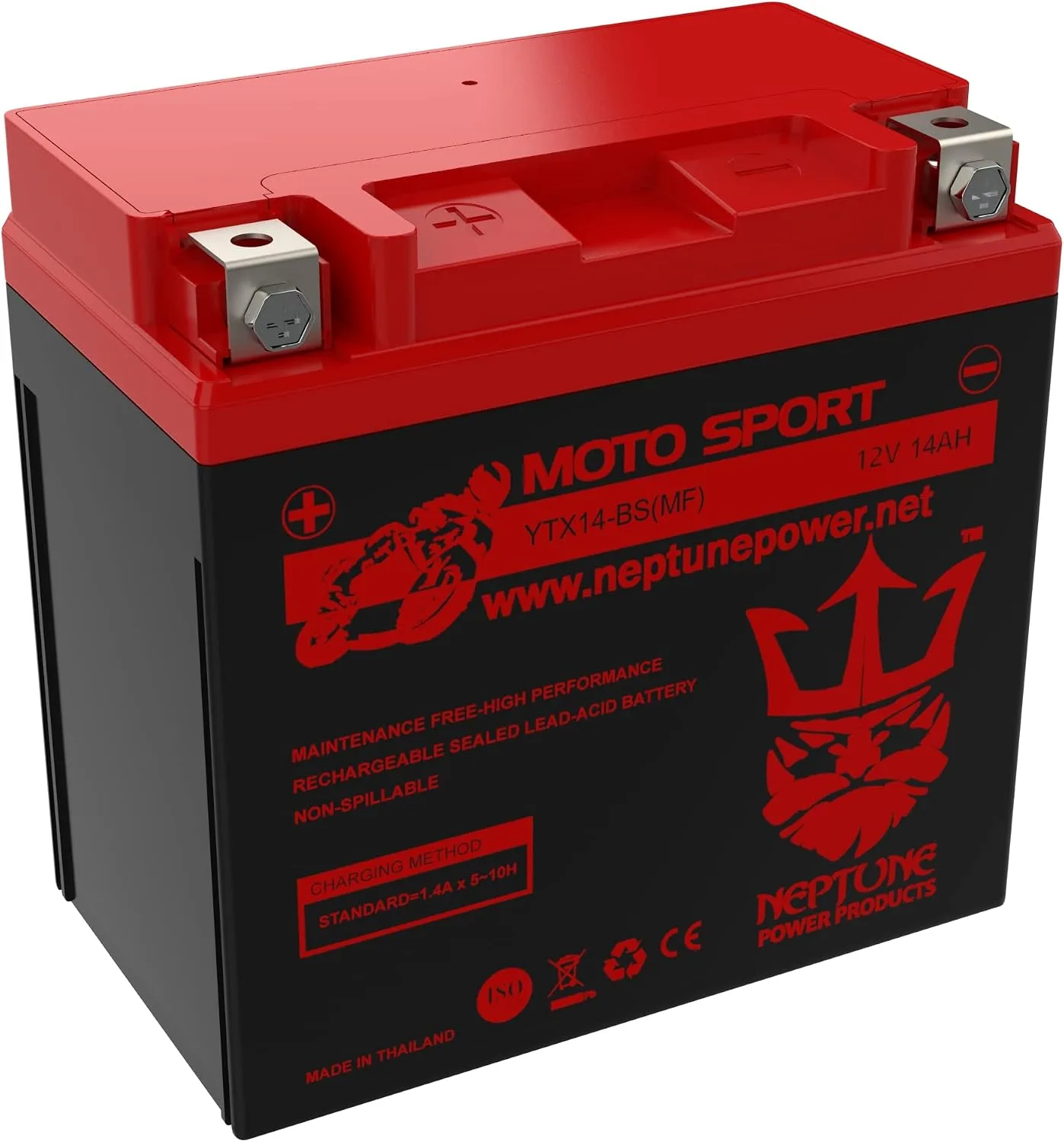 Neptune YTX14-BS AGM Battery for Honda VTX1300 2003–2009