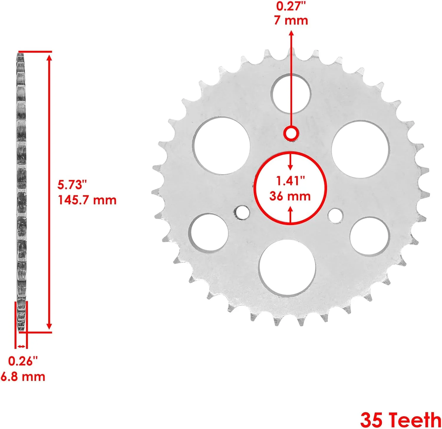 Generic Mod-R36R-9528 Rear Wheel Chain Sprocket image 2
