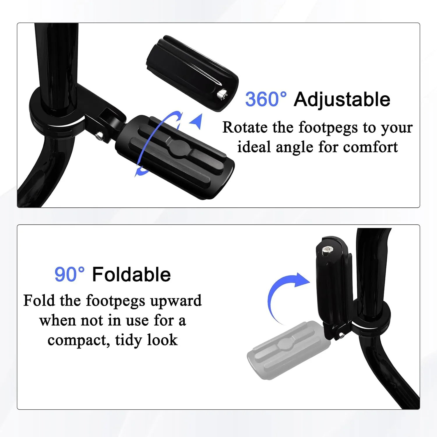 Adjustable Highway Footrests for Harley Touring 1.25" （32mm）engine guards image 3
