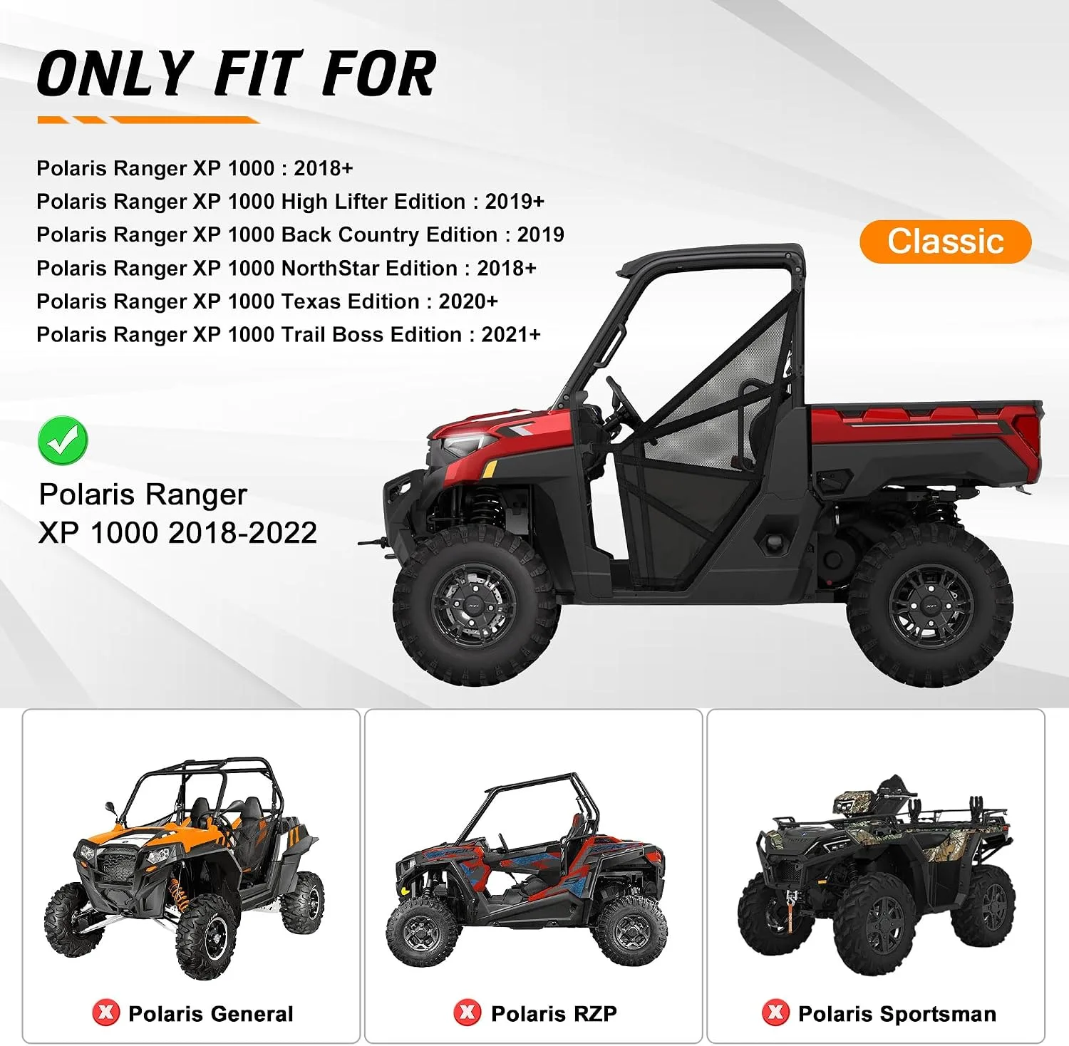 TIEZFUL 8390 Side Step Rock Sliders for Polaris Ranger XP 1000 image 2