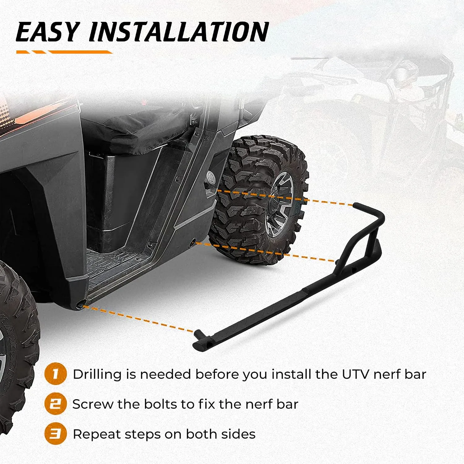 TIEZFUL 8390 Side Step Rock Sliders for Polaris Ranger XP 1000 image 4