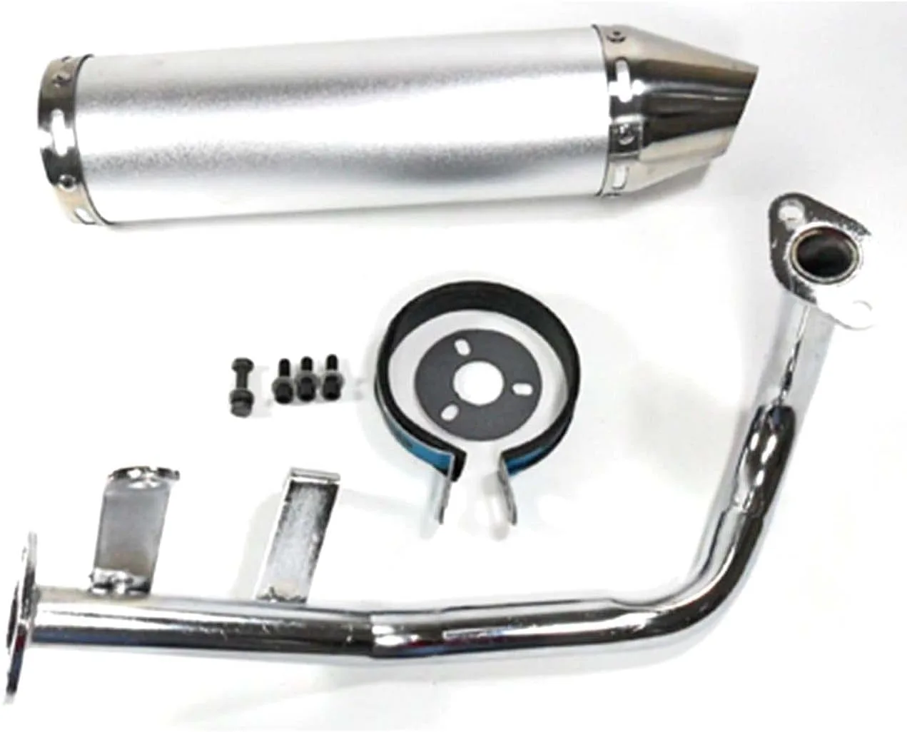High performance Exhaust, Brushed Chrome on Chrome, compatible with Peace Sports 50, TPGS-805Smarty 50