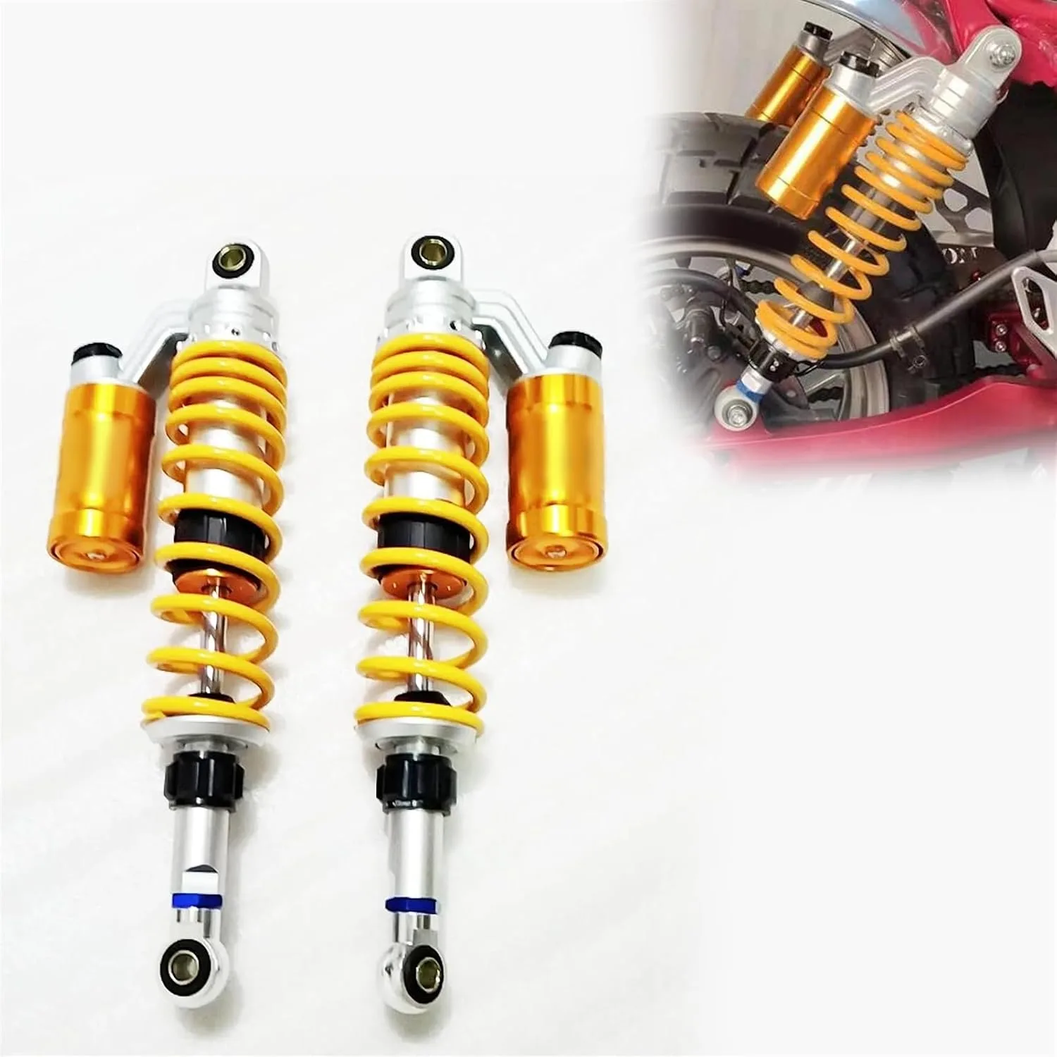 Generic Rear Motorcycle Shock Absorbers 350mm/360mm - 4956431629487