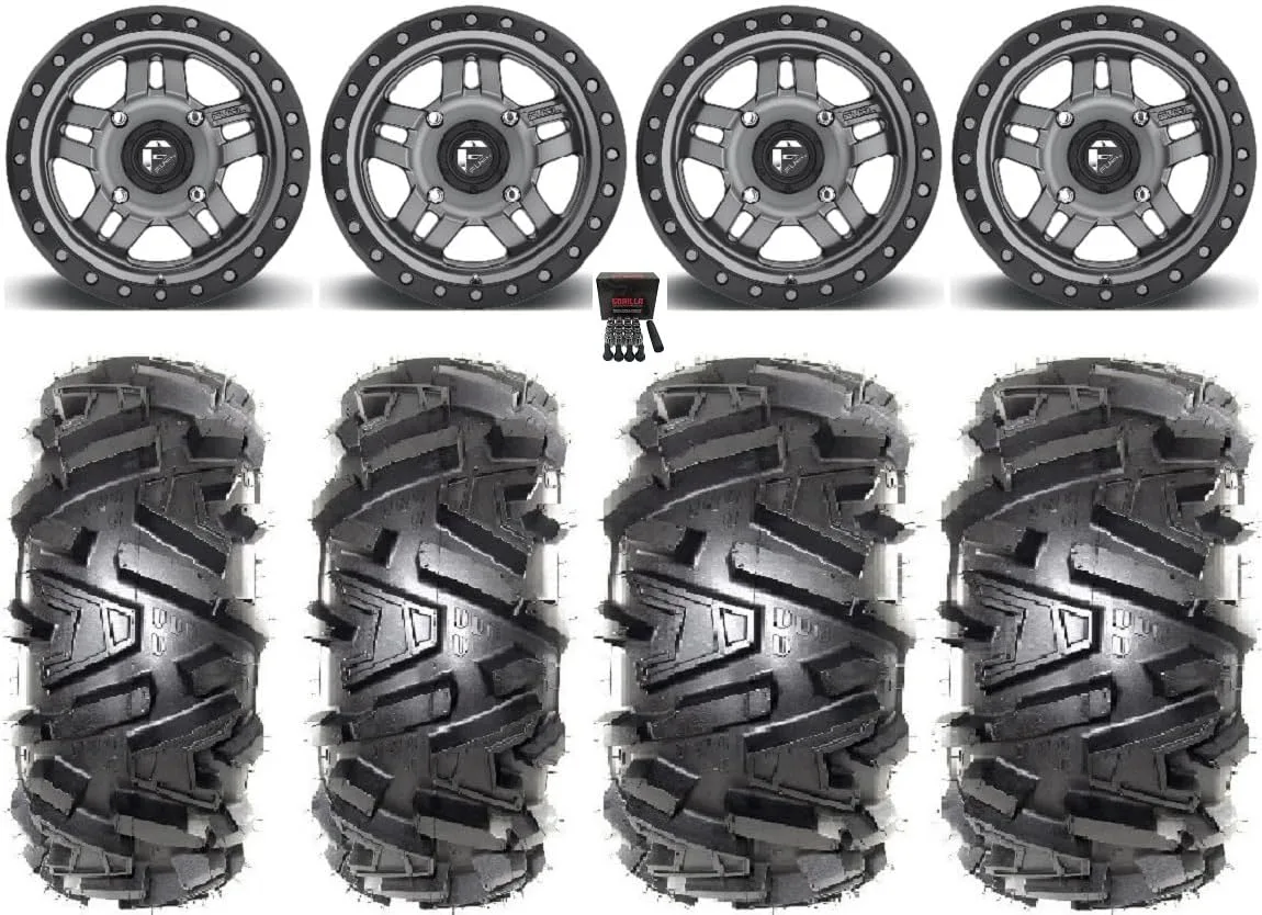 14x7 Gunmetal ATV/UTV Wheel and Tire Bundle 105116+27MTC4