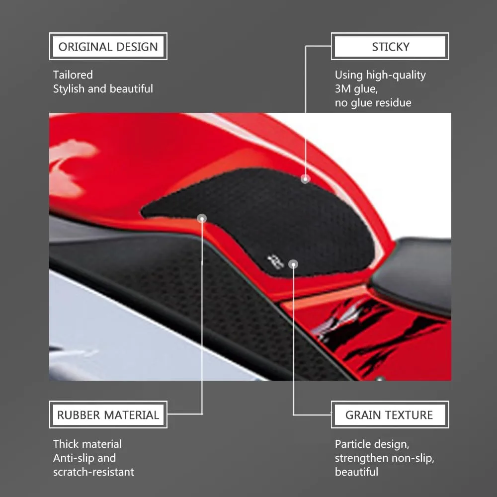 PCNIATMR Tank Traction Pad Set for Kawasaki Ninja 250/300 2008–2018 image 2