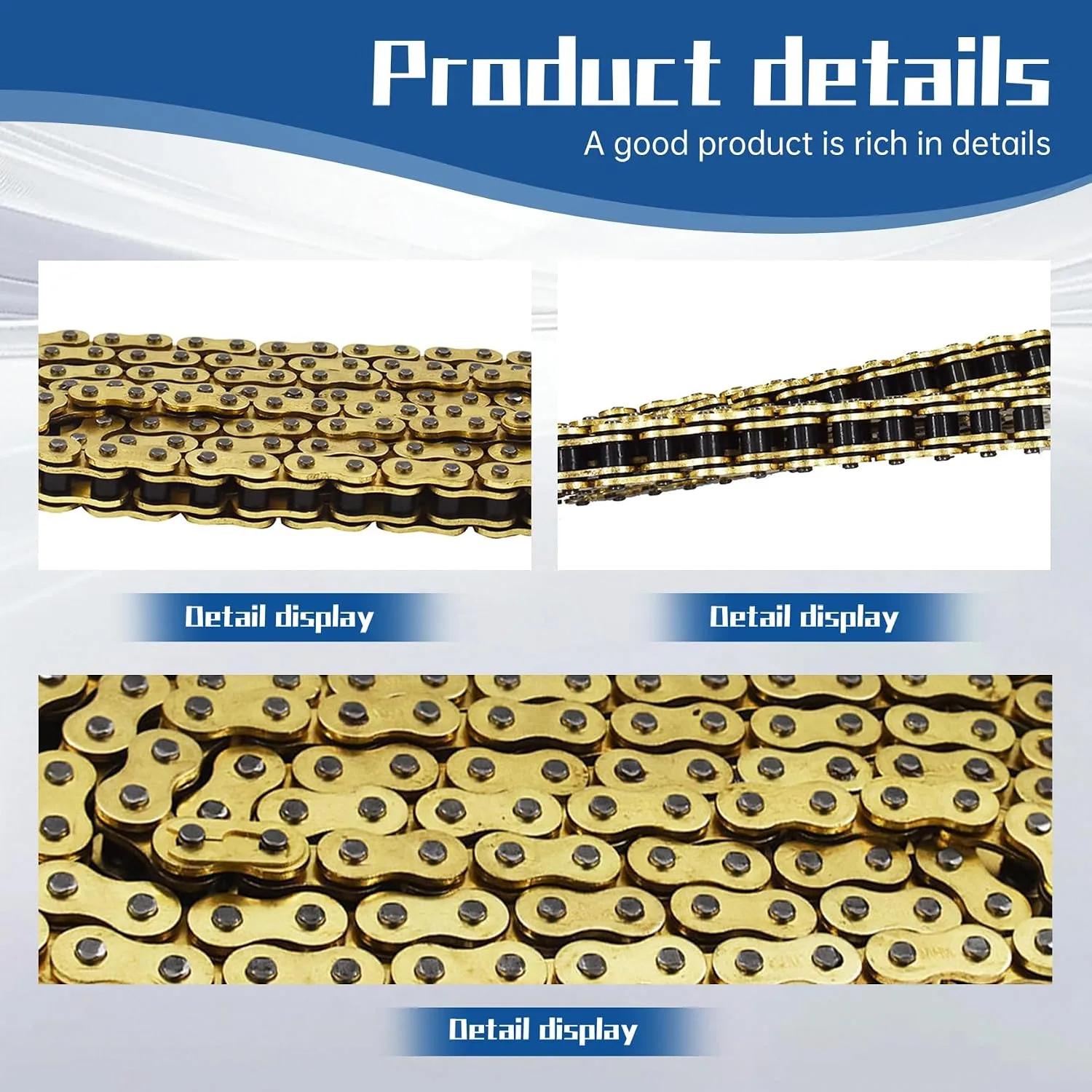 WFLNHB 525 O-Ring Motorcycle Drive Chain, 120 Links image 4
