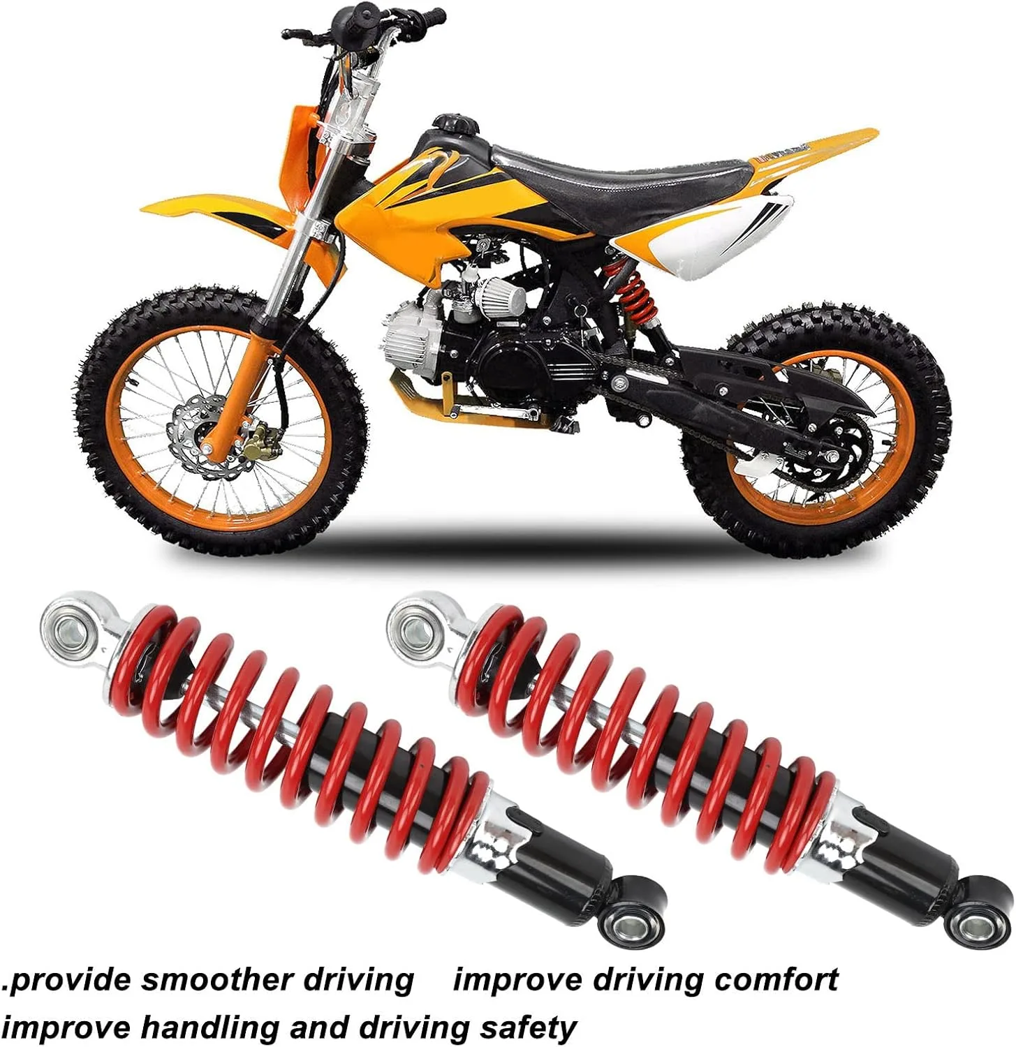 Generic Adjustable Rear Shock Absorber Pair 250mm, 10mm Mount image 2