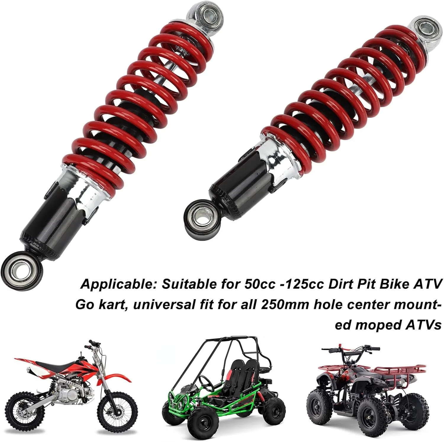 Generic Adjustable Rear Shock Absorber Pair 250mm, 10mm Mount image 3