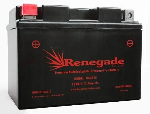 Renegade RGZ14S 12V AGM Motorcycle Battery, 300 CCA