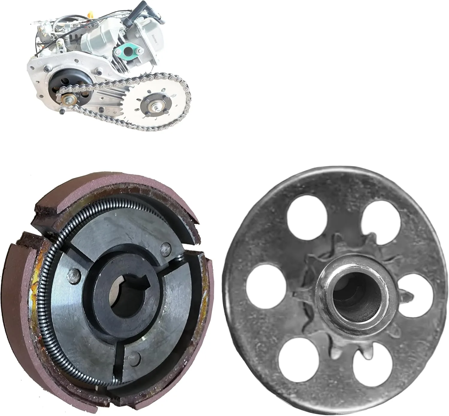 Bicycle Engine Clutch kit for 100cc 4 Stroke Chain Drive Bicycle Engines (15mm Shaft)