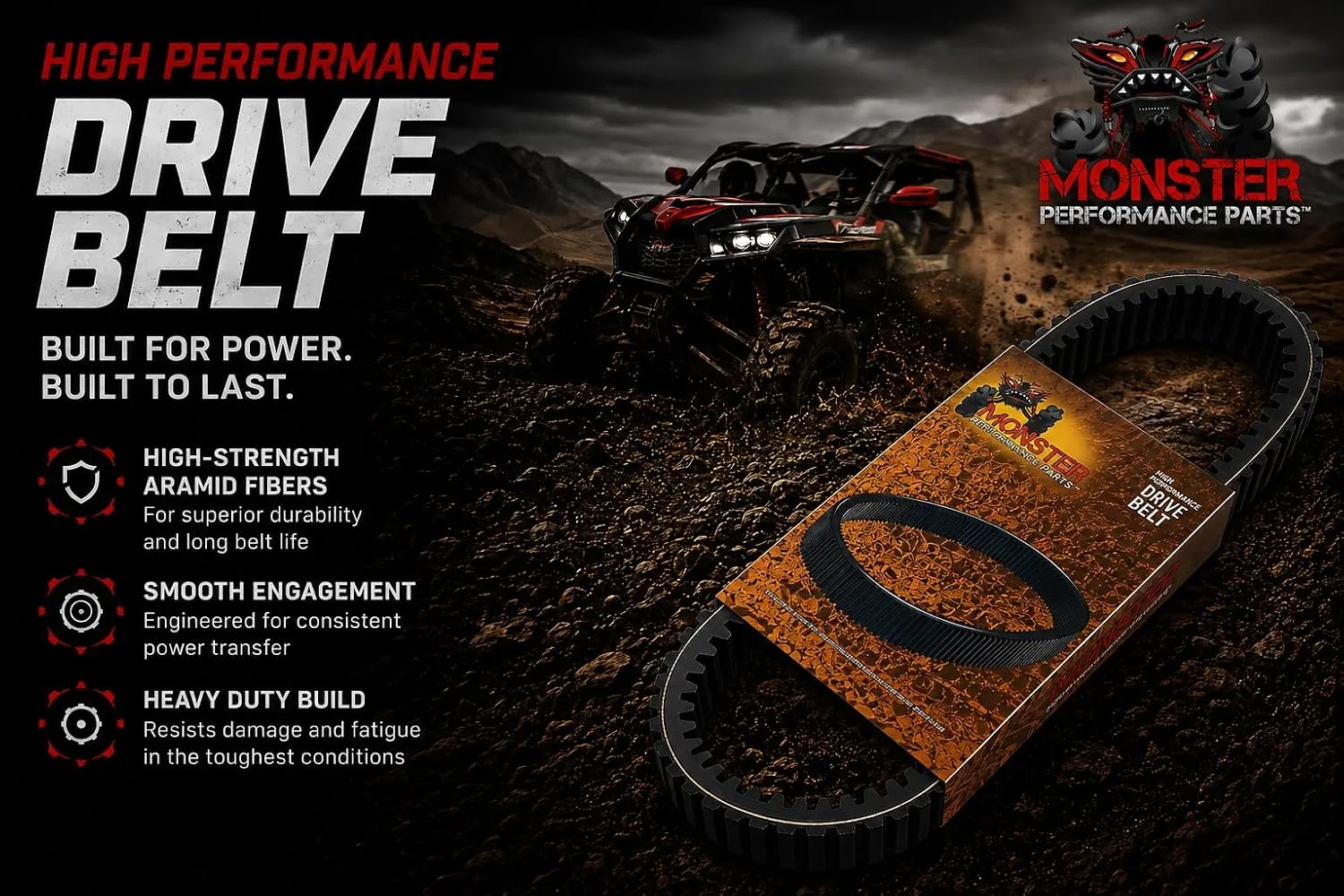 MONSTER AXLES BLX16 Drive Belt for Polaris Sportsman 550/850 image 2