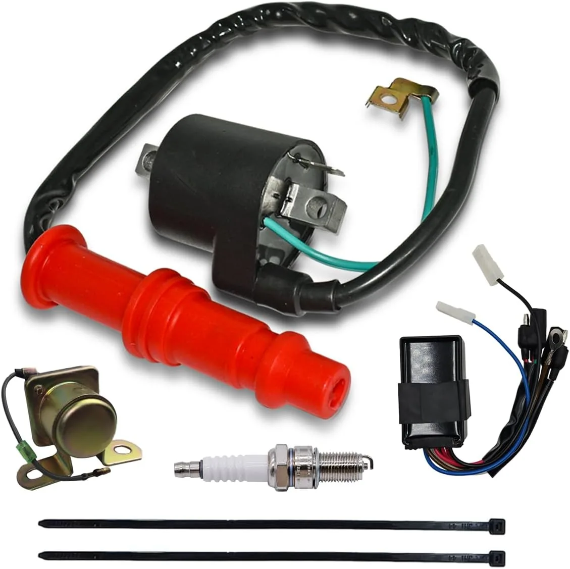 3085227 3085228 Ignition Coil CDI Box & Starter Solenoid Relay Fits for Polaris Sportsman 500 Magnum 500 425 Ranger 500 Big Boss 500 with Spark Plug