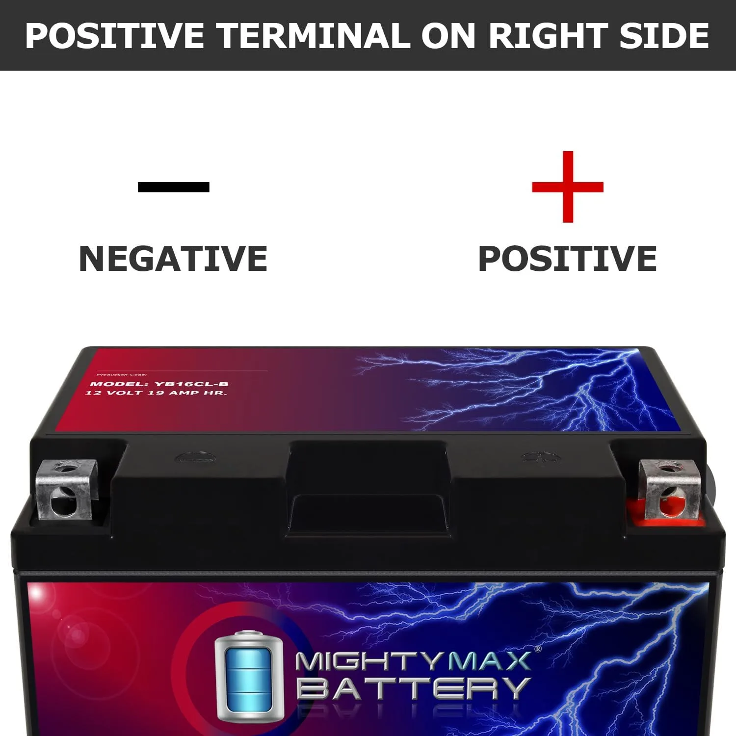 Mighty Max Battery YB16CL-B 12V 19AH Battery for Kawasaki Mule 2510 (2000-2011) image 3