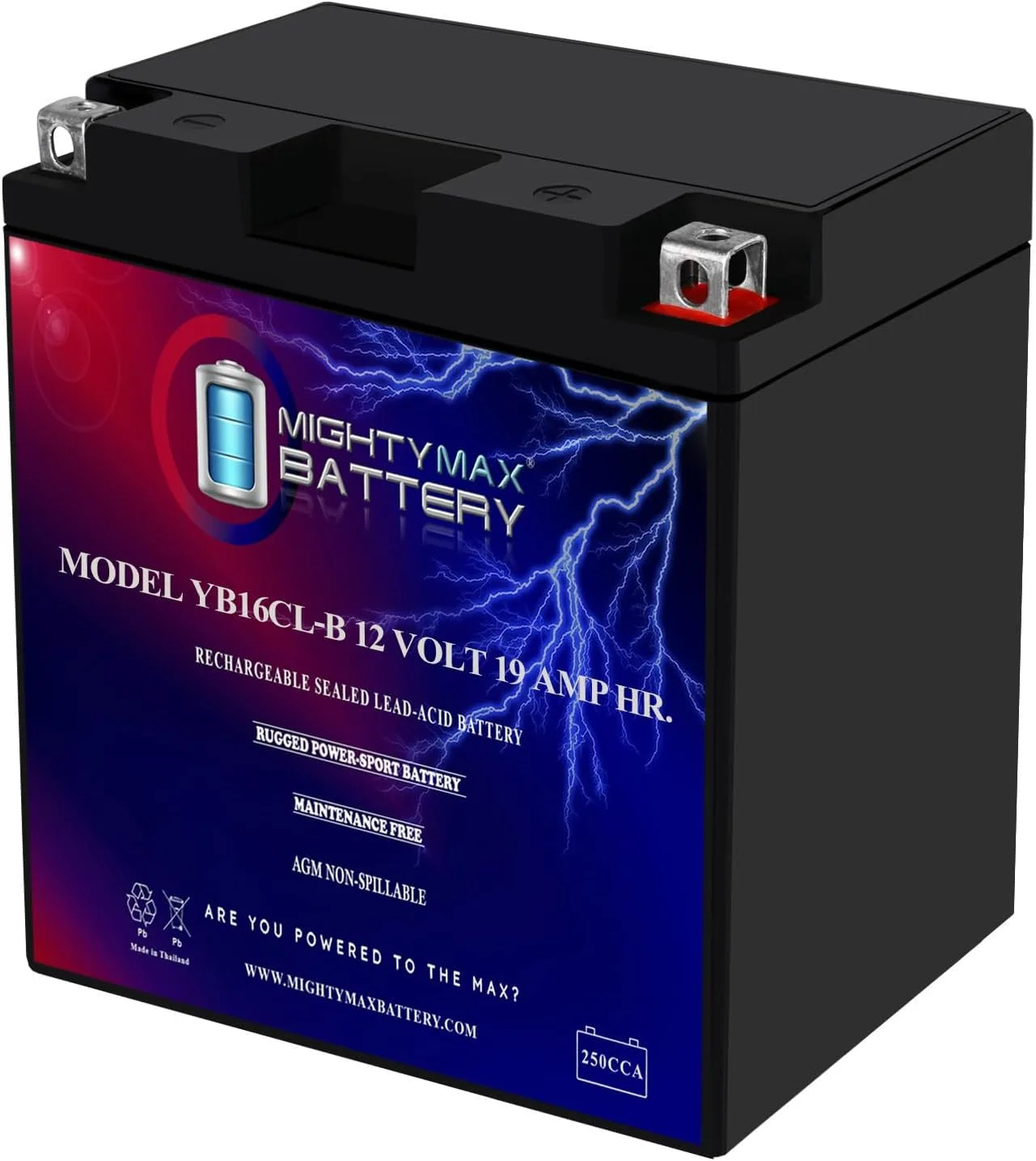 Mighty Max Battery YB16CL-B 12V 19AH Battery for Kawasaki Mule 2510 (2000-2011)