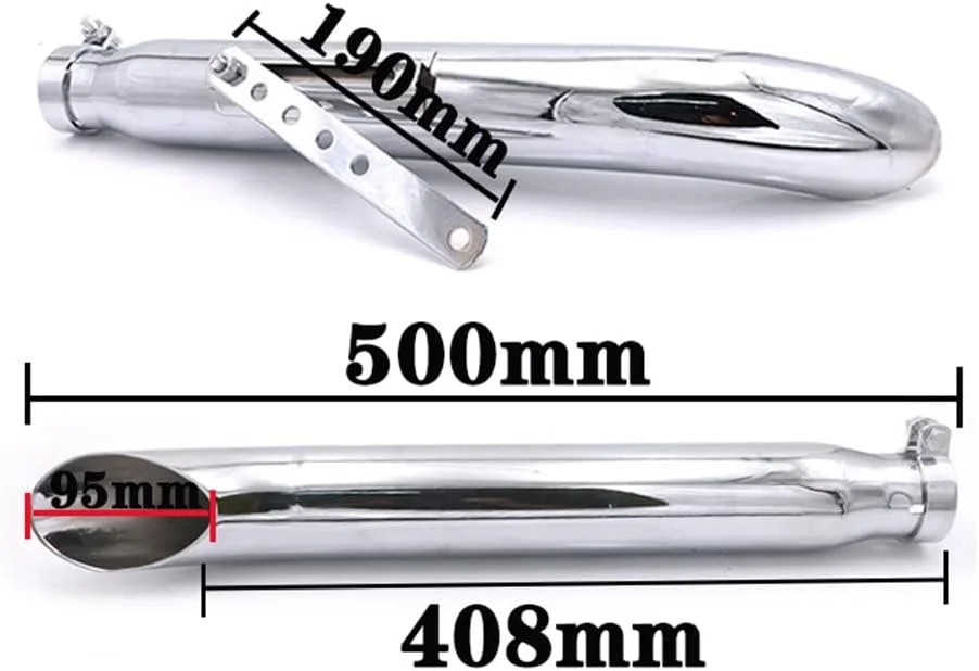 Generic Chrome Motorcycle Exhaust Muffler Pipe 4973249747653 image 2
