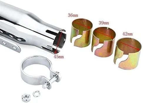 Generic Chrome Motorcycle Exhaust Muffler Pipe 4973249747653 image 3