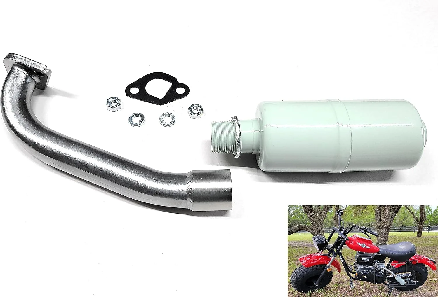 ARSPORT Warrior200 Exhaust with Muffler for Massimo MB200 and Coleman Mini Bikes image 3