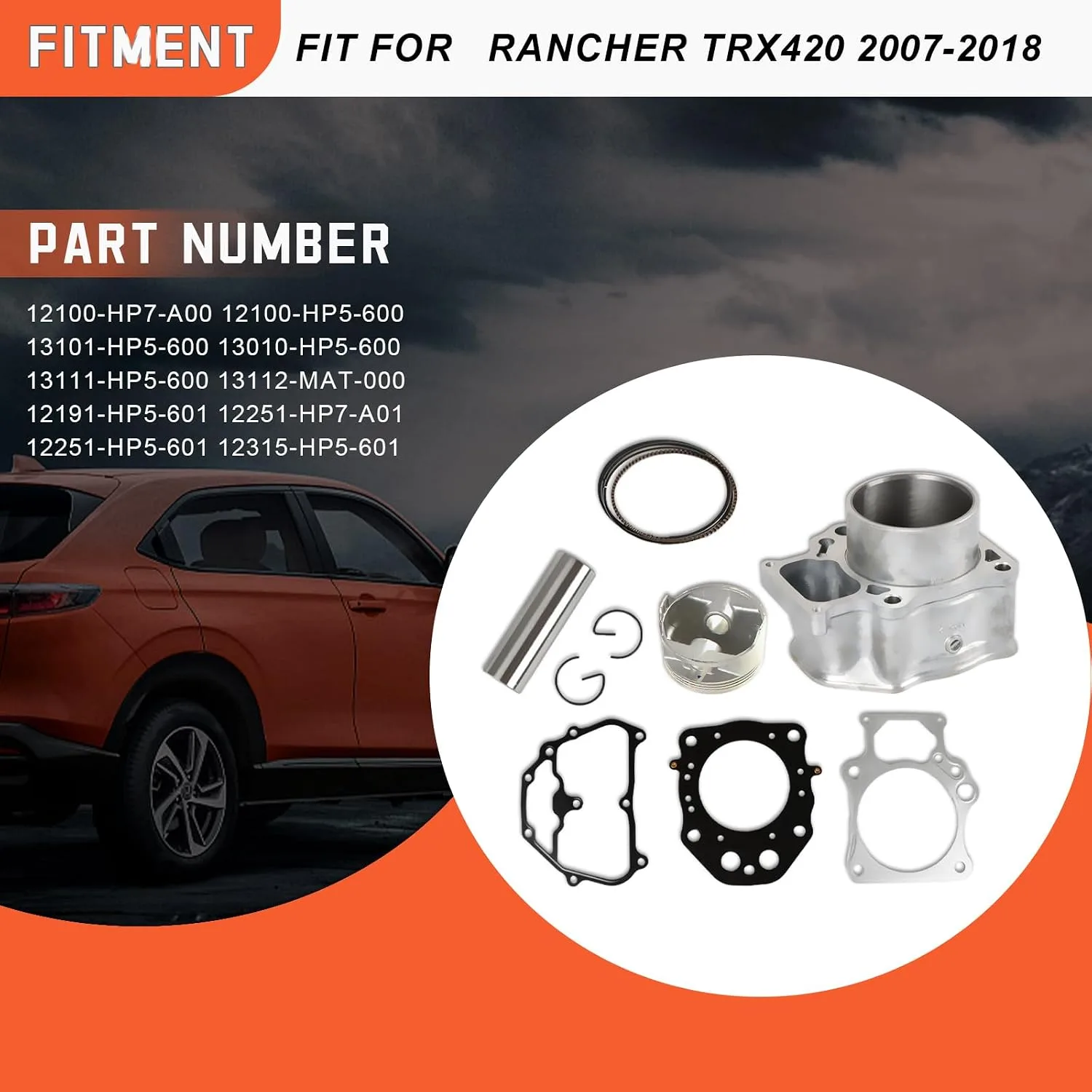 Cycwer TRX420 Cylinder Piston Ring Gasket Top-End Kit LIG-TRX420 image 2