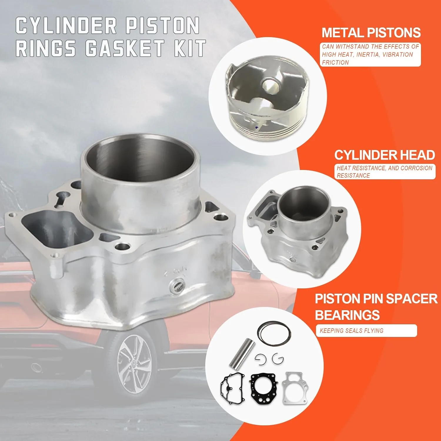 Cycwer TRX420 Cylinder Piston Ring Gasket Top-End Kit LIG-TRX420 image 4