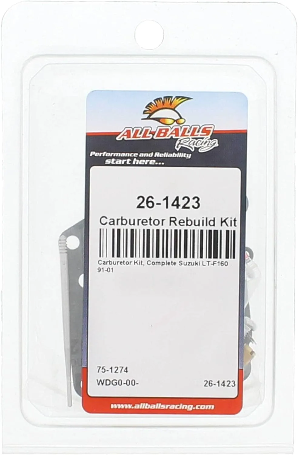 All Balls 26-1423 Carburetor Rebuild Kit for Suzuki LT-F160 1991-2001 image 4