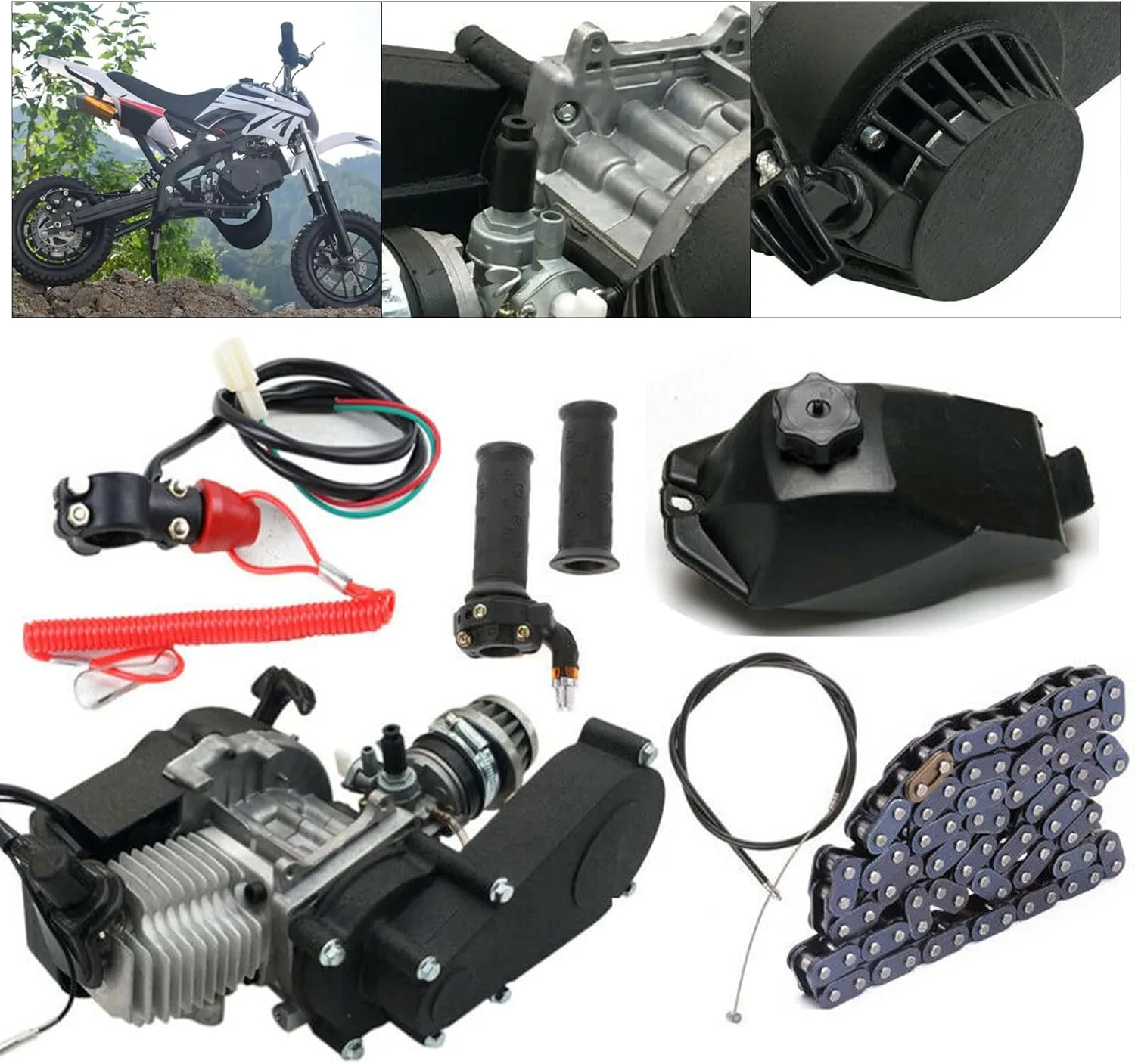 Gdrasuya10 49cc 2-Stroke Engine Kit with T8F Chain image 2