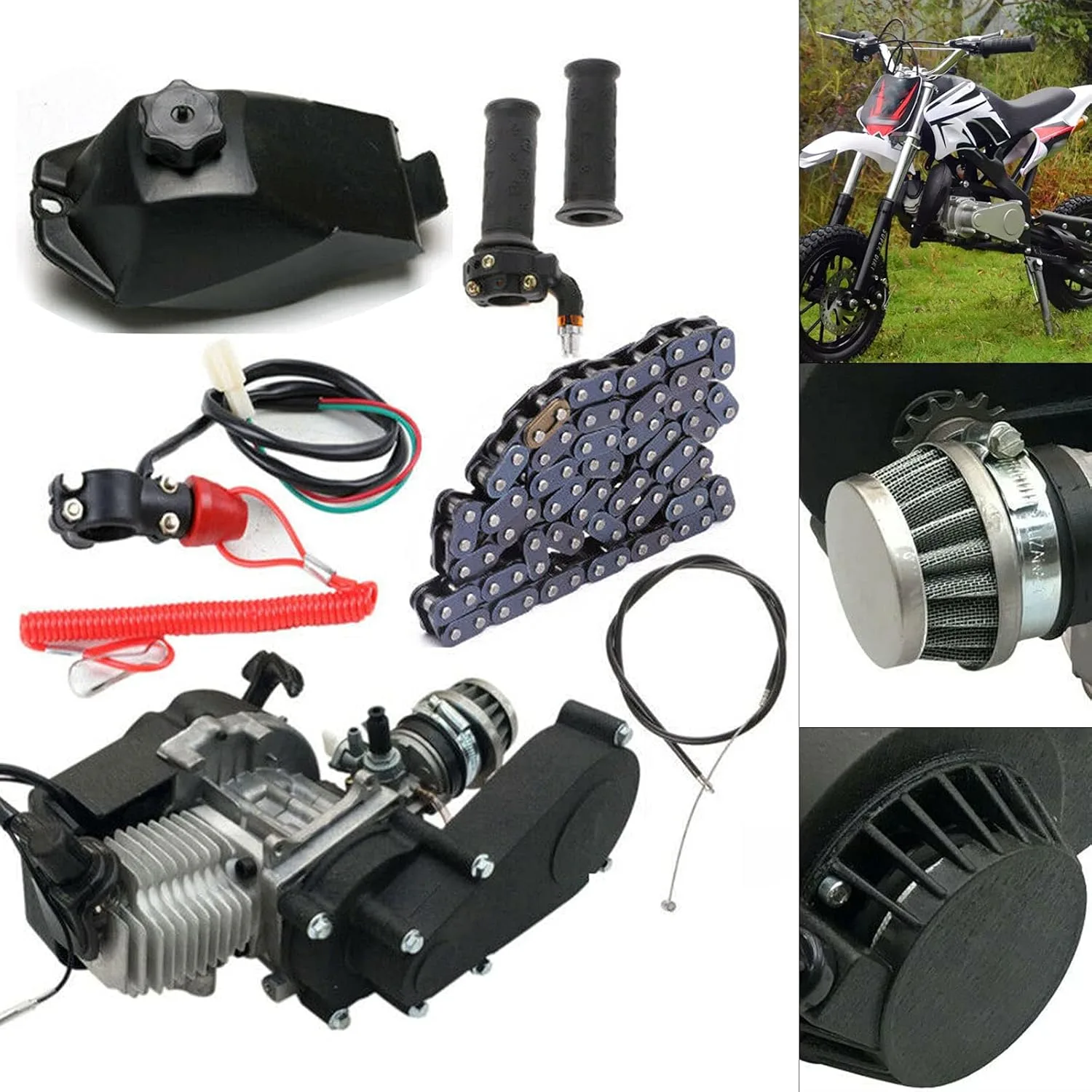 Gdrasuya10 49cc 2-Stroke Engine Kit with T8F Chain image 3