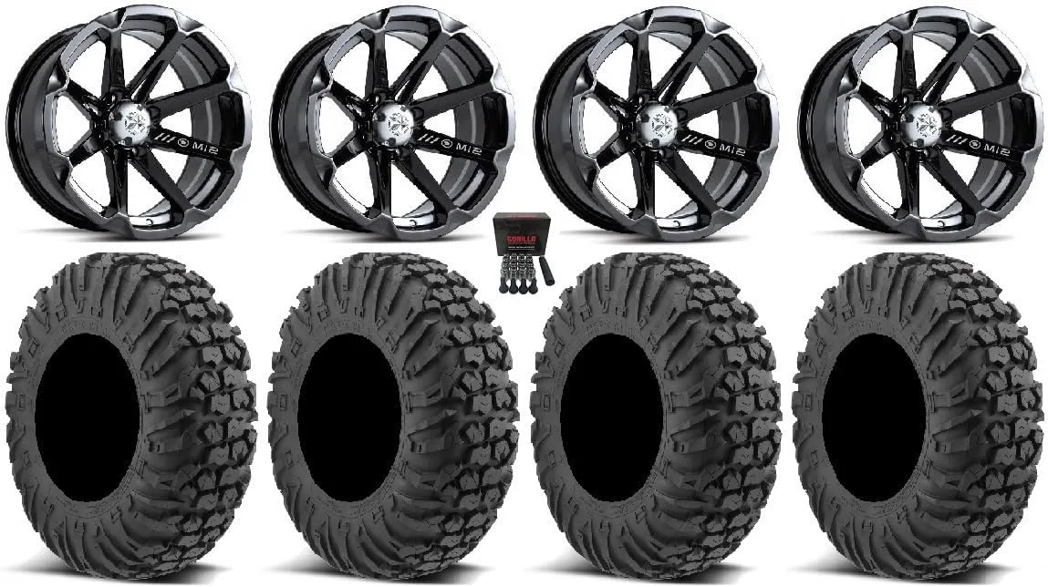 UTV 15x7 MSA M12 Wheels and 32x9.5-15 EFX MotoVator Tires Bundle