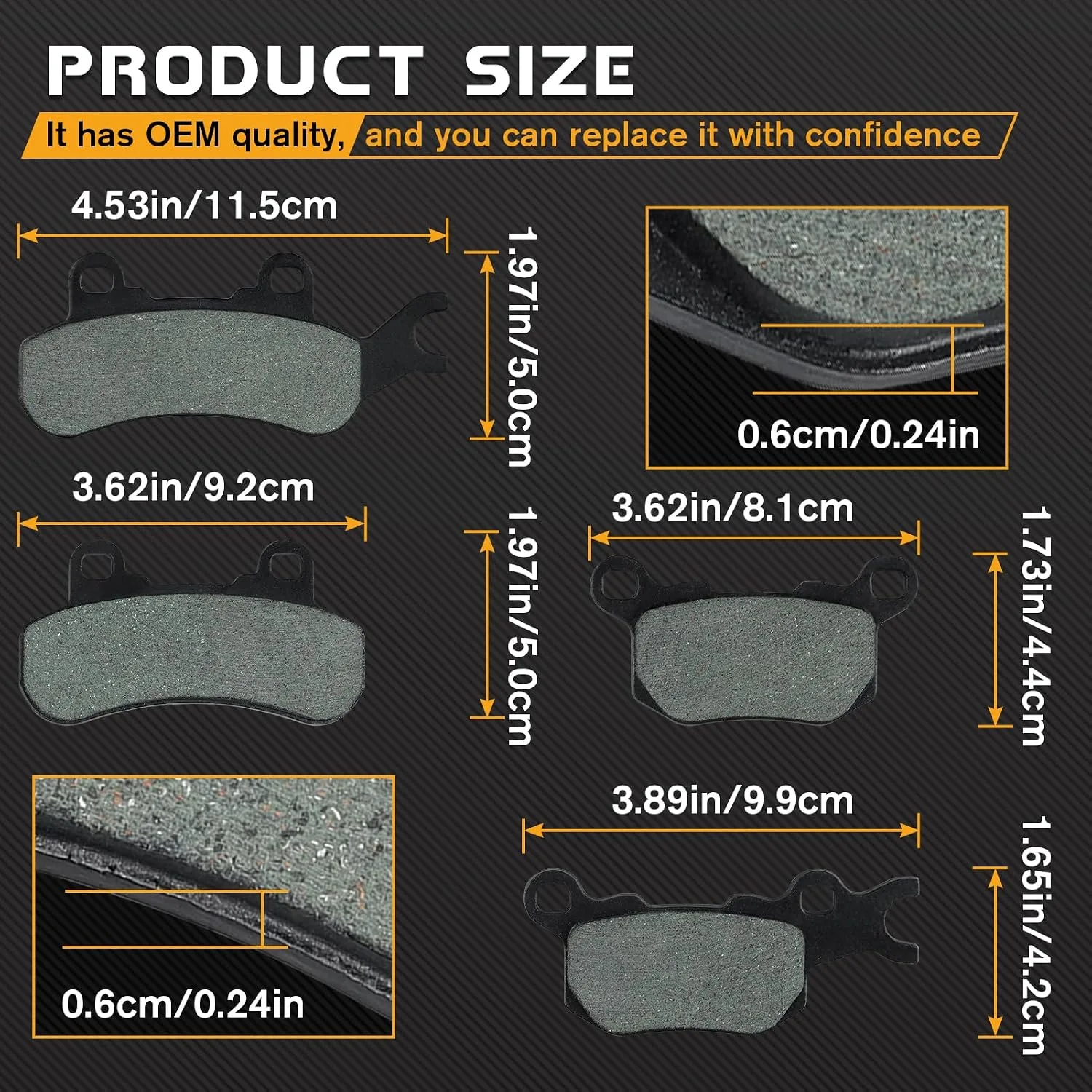 LOCOPOW Can-Am Defender and Traxter Brake Pads JE682-683-684-685 image 2