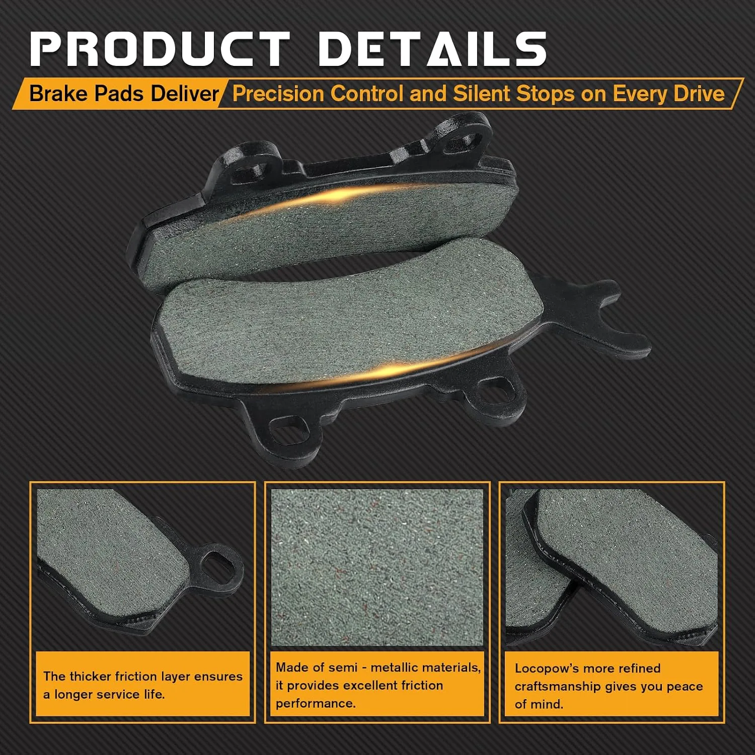 LOCOPOW Can-Am Defender and Traxter Brake Pads JE682-683-684-685 image 4